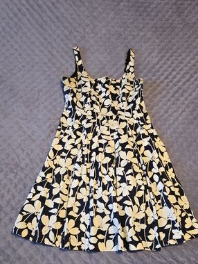 American Living Navy & Cream Floral Dress